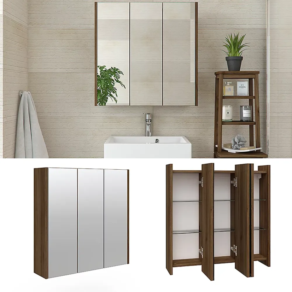 Vicco Armoire de toilette Anthracite Haute brillance 67.4x68cm