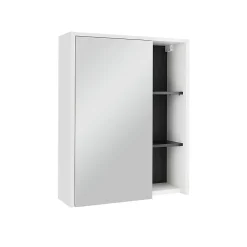 Vicco Armoire de toilette blanc/gris 60x75cm avec étagères ouvertes