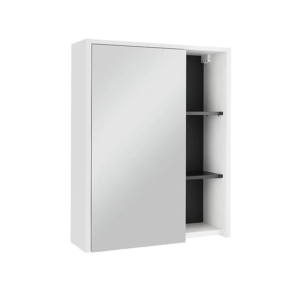 Vicco Armoire de toilette blanc/gris 60x75cm avec étagères ouvertes