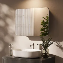 Armoire De Toilette|Vicco Armoire de toilette Anthracite 70x50cm avec des étagères