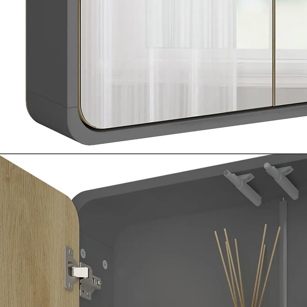 Vicco armoire de toilette Anthracite 60x60cm