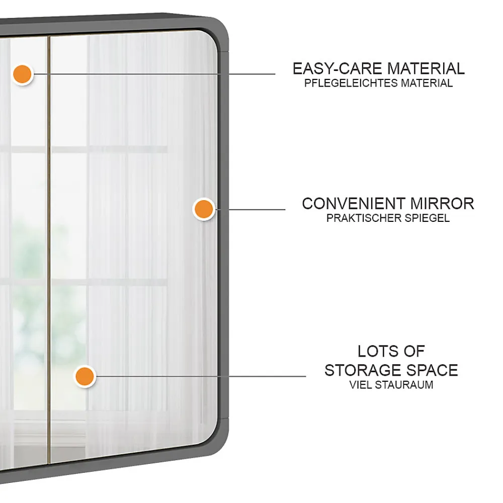 Vicco armoire de toilette Anthracite 60x60cm