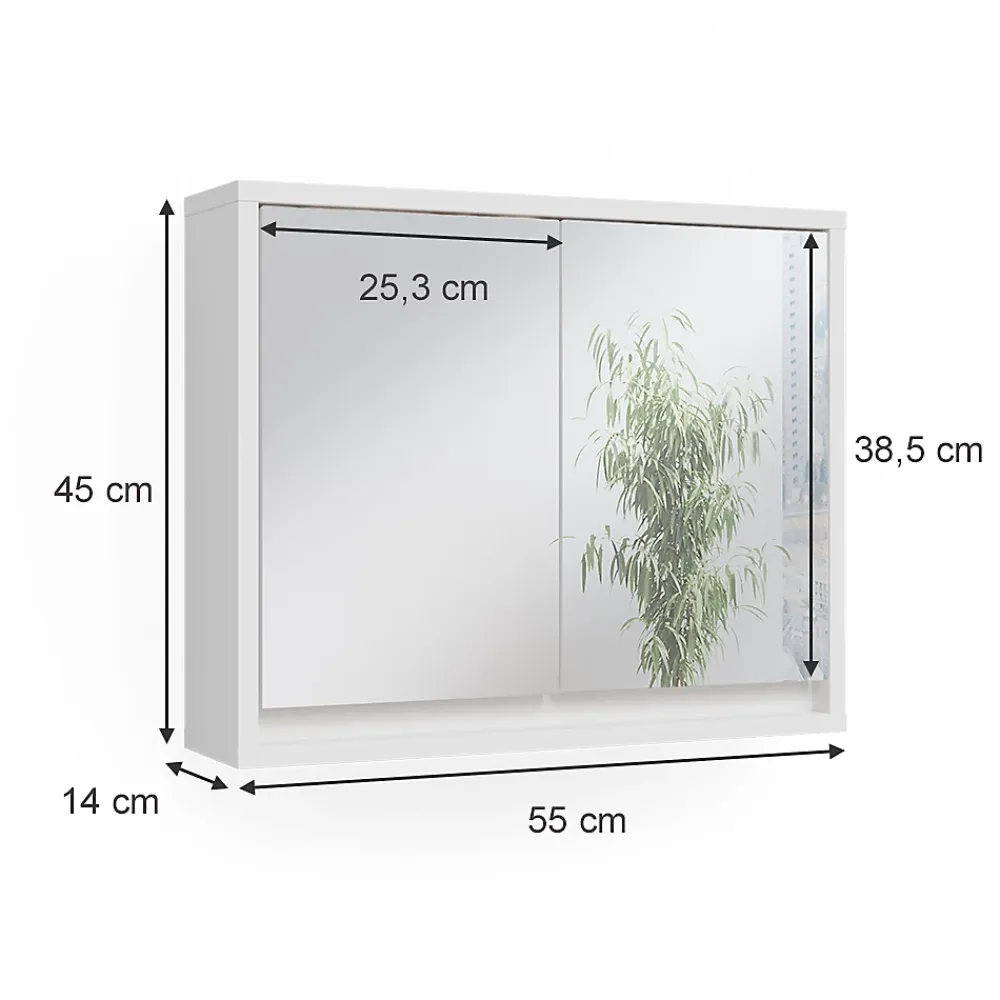 Vicco Armoire de toilette Blanc 55x45cm