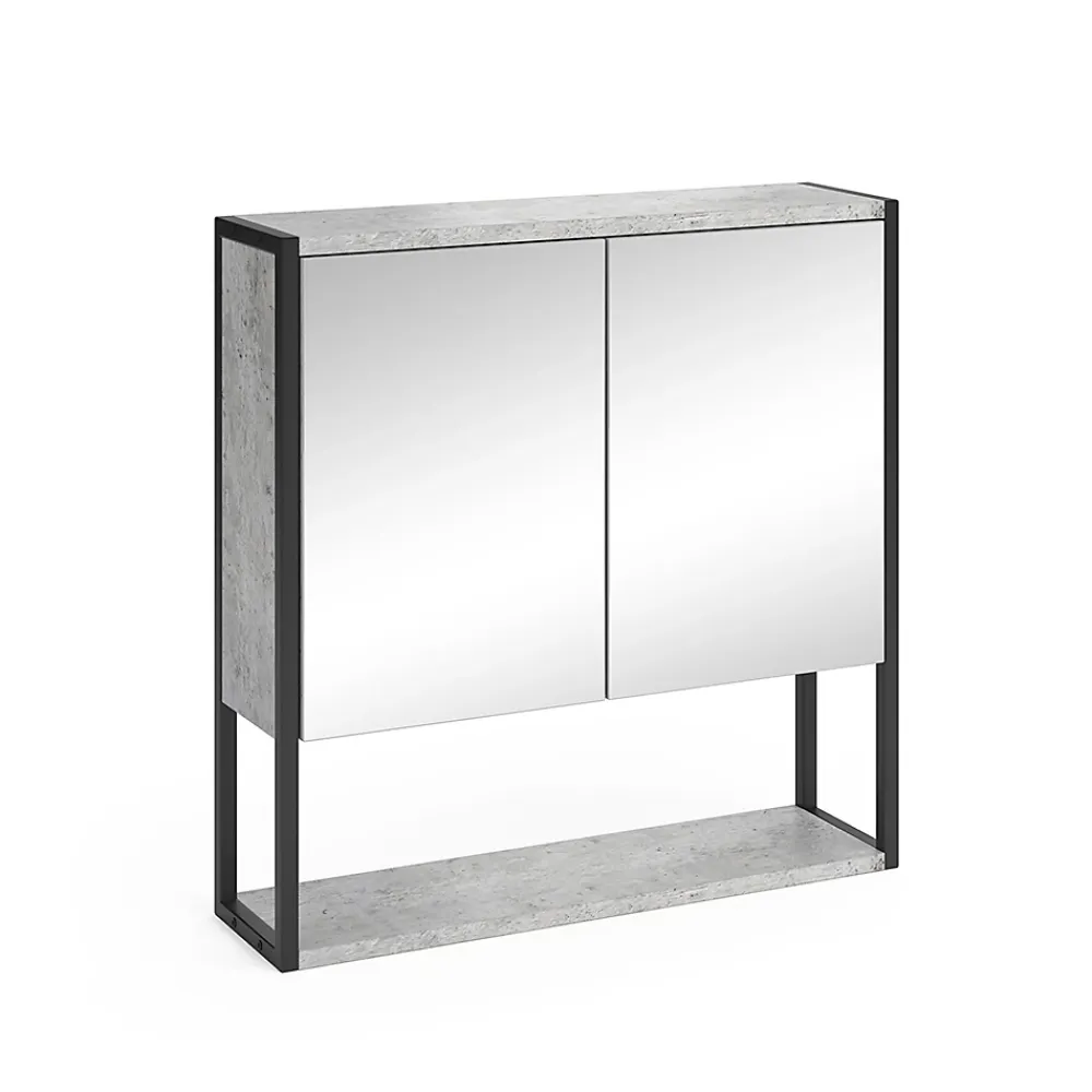 Armoire De Toilette|Vicco Armoire de toilette Béton 60x60.6cm