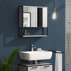 Armoire De Toilette|Vicco Armoire de toilette Béton 60x60.6cm
