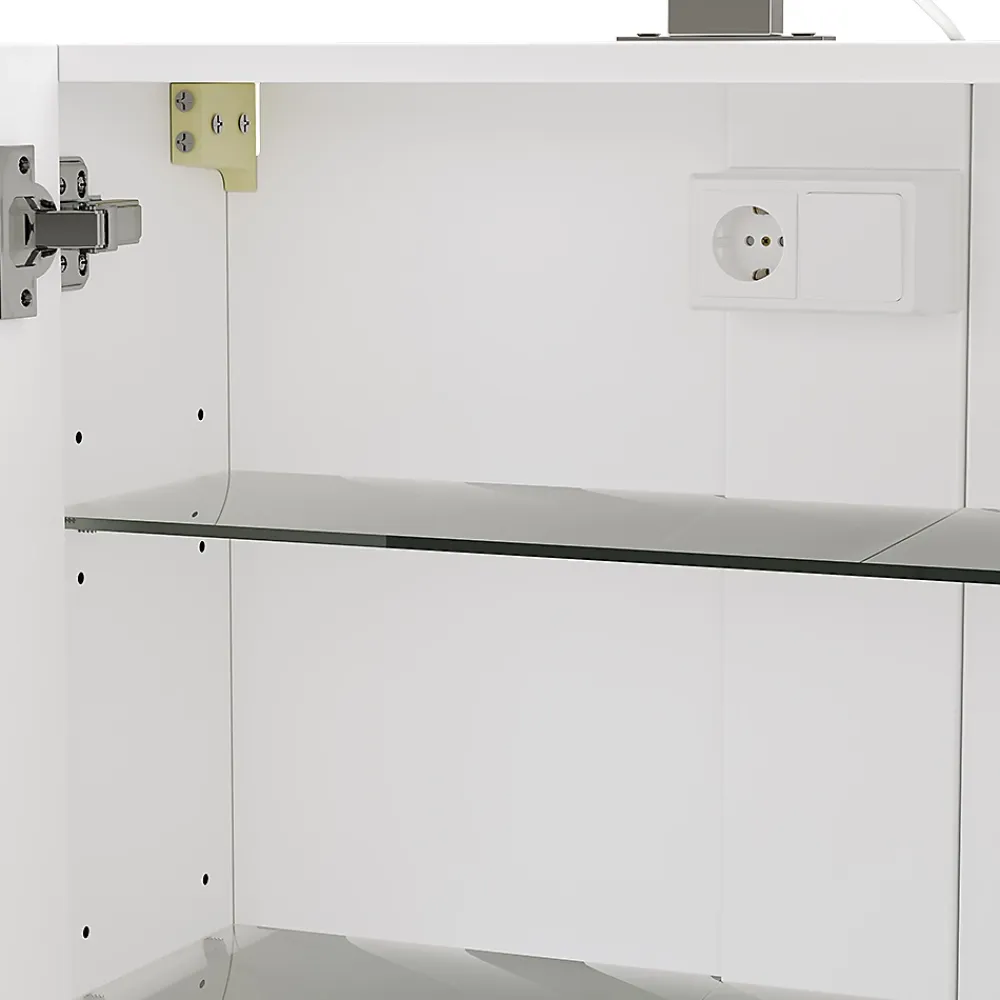 Armoire De Toilette|Vicco Armoire de toilette Blanc 60x60cm avec éclairage LED