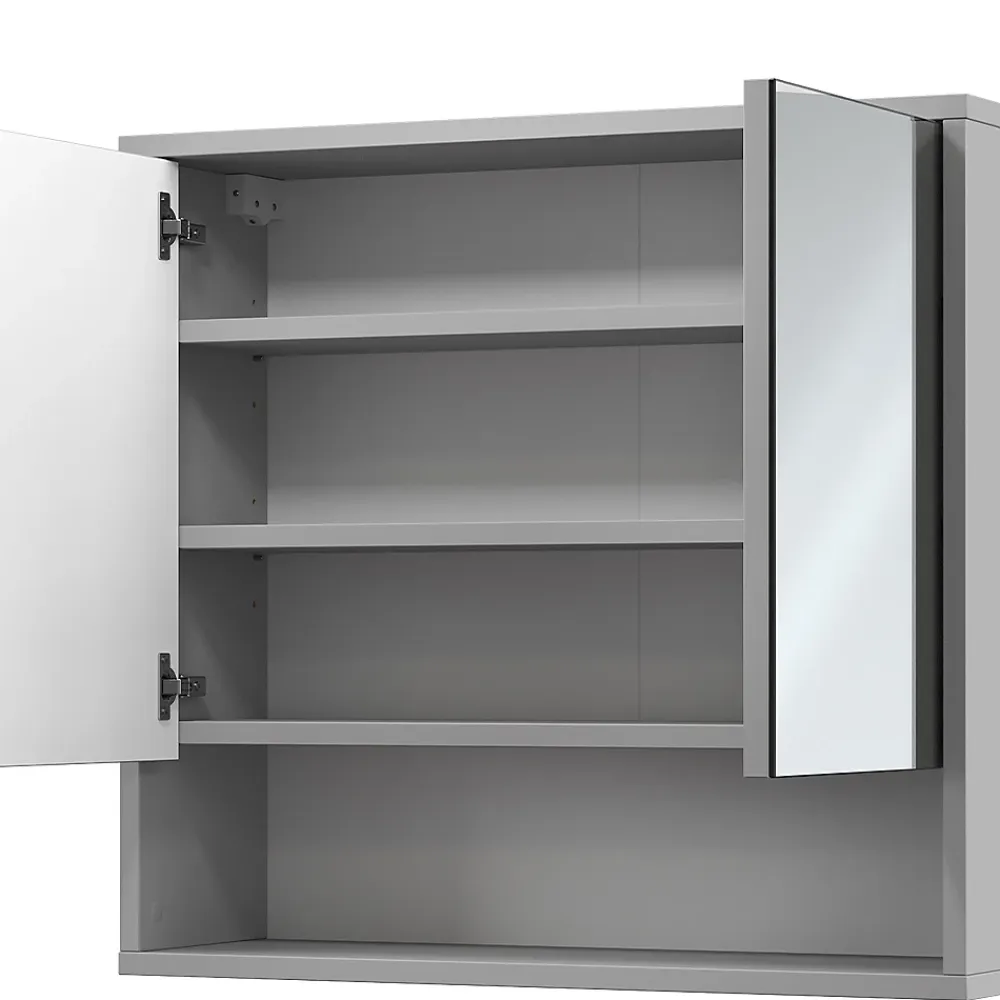 Vicco Armoire de toilette Gris 70x65cm avec 2 portes