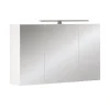 Vicco Armoire de toilette Blanc 100x60cm avec 3 portes et éclairage LED