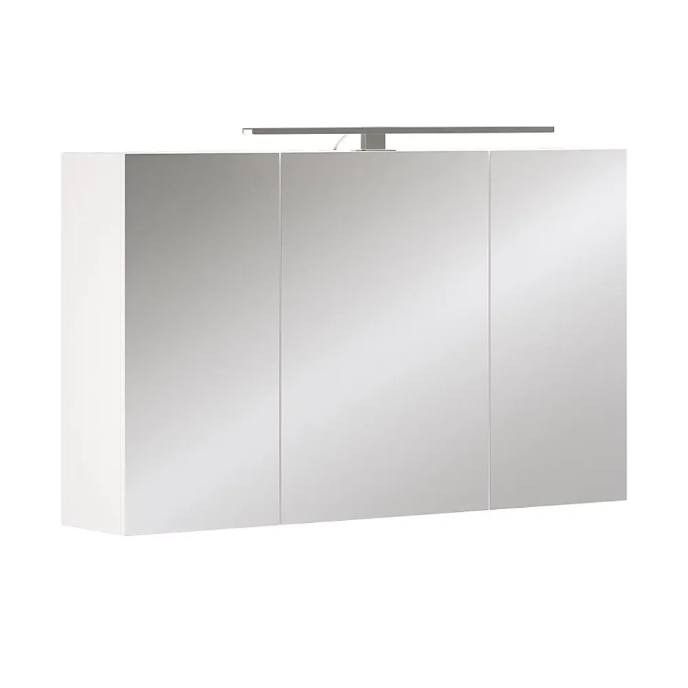 Vicco Armoire de toilette Blanc 100x60cm avec 3 portes et éclairage LED