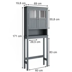 Meuble Wc|Vicco Armoire de toilette Gris 69x171cm