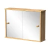 Armoire De Toilette|Vicco Armoire de toilette Bambou 55x40cm avec 2 portes coulissantes