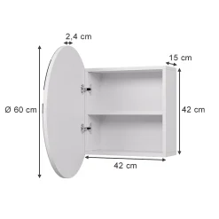 Armoire De Toilette|Vicco Armoire de toilette Blanc 60x60cm avec 2 compartiments