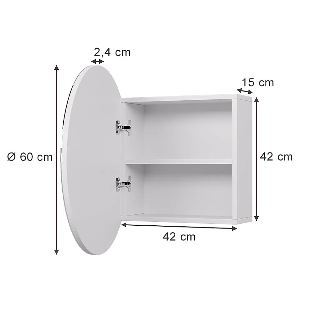 Armoire De Toilette|Vicco Armoire de toilette Blanc 60x60cm avec 2 compartiments