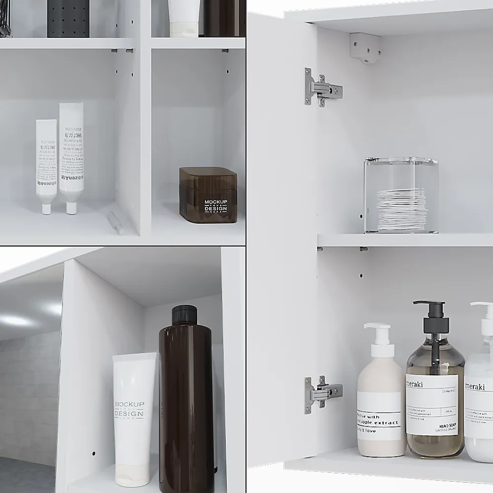 Armoire De Toilette|Vicco Armoire de toilette Blanc 80x60cm