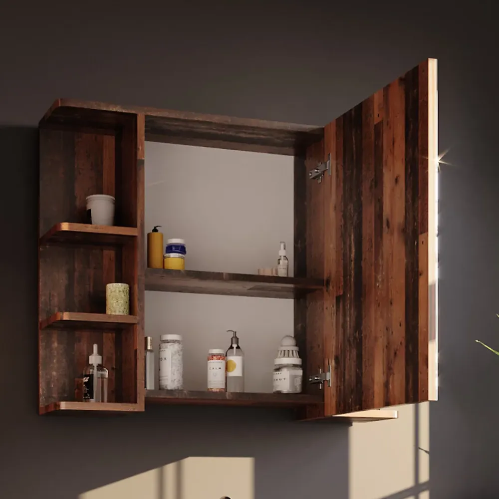 Armoire De Toilette|Vicco Armoire de toilette Bois antique 79.6x64cm