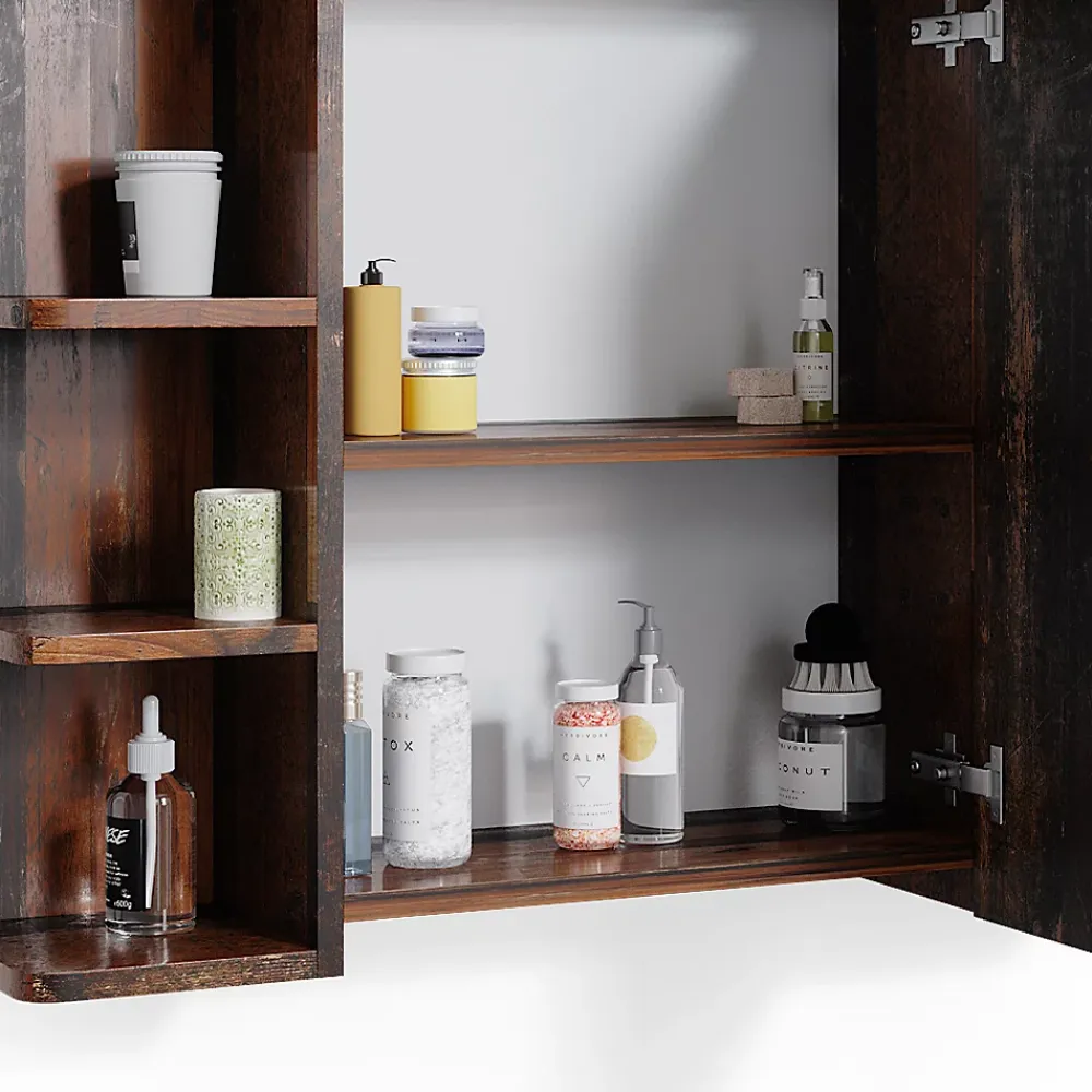 Armoire De Toilette|Vicco Armoire de toilette Bois antique 79.6x64cm