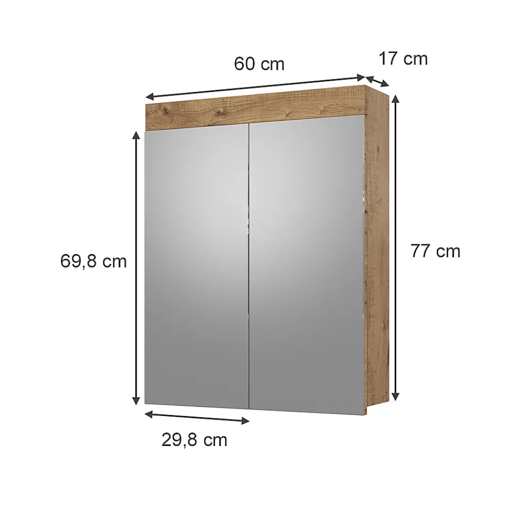 Vicco Armoire de toilette Chêne Wotan 60x77cm