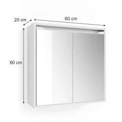 Armoire De Toilette|Vicco Armoire de toilette Blanc 60x60cm