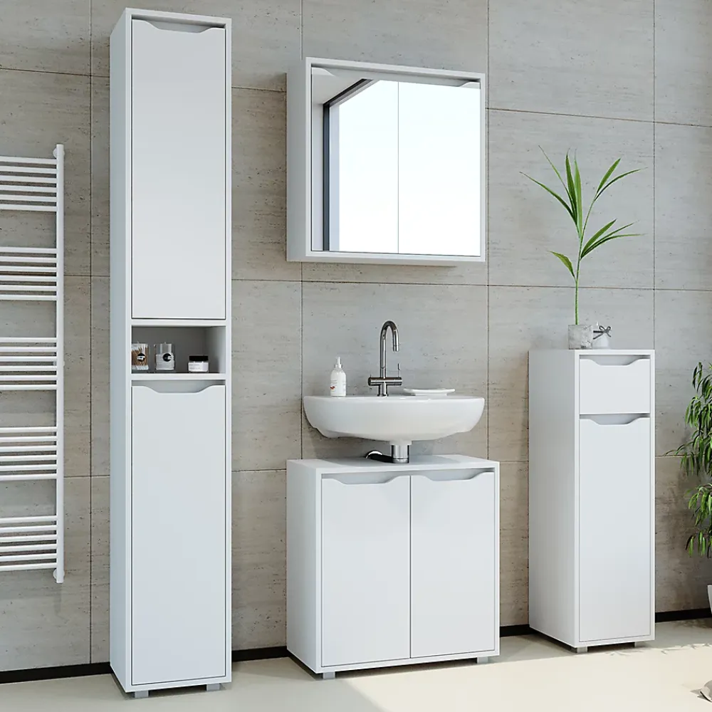 Armoire De Toilette|Vicco Armoire de toilette Blanc 60x60cm