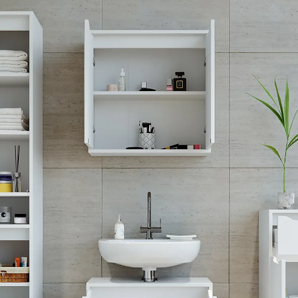Armoire De Toilette|Vicco Armoire de toilette Blanc 60x60cm