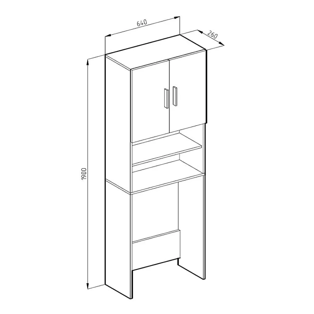 Meuble Wc|Vicco Armoire de toilette Sonoma/blanc 64x190cm avec 2 portes