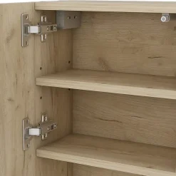 Armoire De Toilette|Vicco Armoire de toilette Blanc 54x55cm avec porte et compartiments ouverts