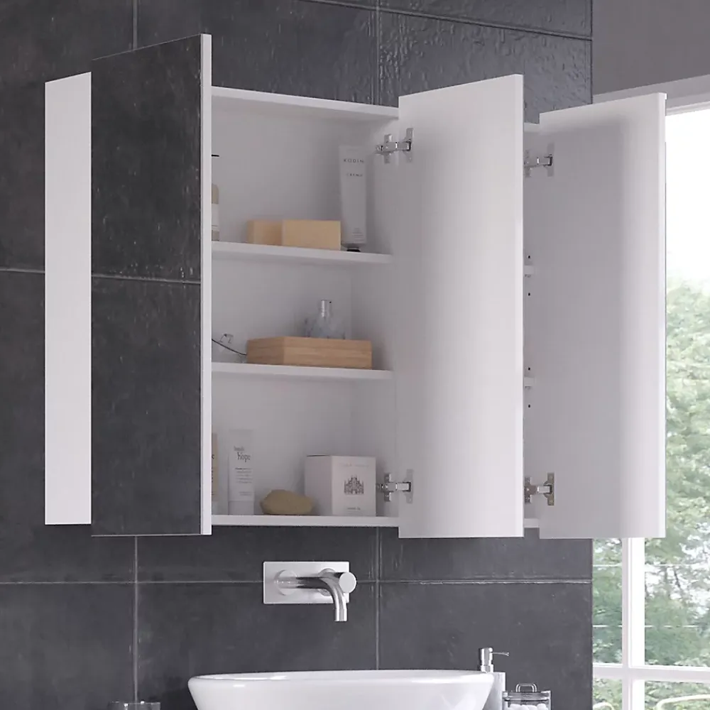 Vicco Armoire de toilette Blanc 100x79.8cm avec 3 portes