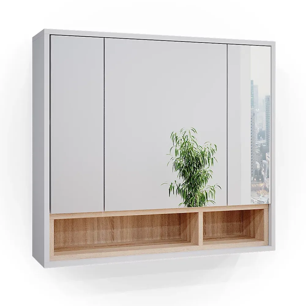 Armoire De Toilette|Vicco Armoire de toilette Blanc 80x72cm