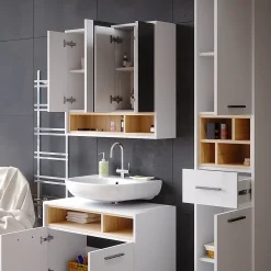 Armoire De Toilette|Vicco Armoire de toilette Blanc 80x72cm