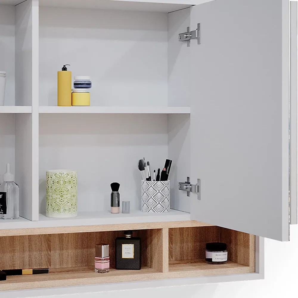 Armoire De Toilette|Vicco Armoire de toilette Blanc 80x72cm