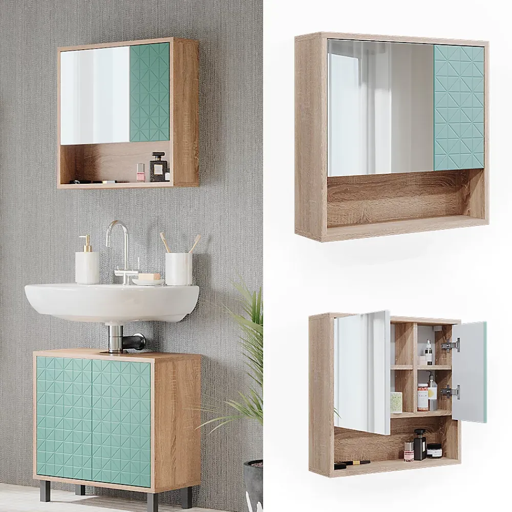 Vicco Armoire de toilette Vert menthe 54x53cm