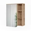 Armoire De Toilette|Vicco Armoire de toilette Sonoma/Bleu 60x75cm