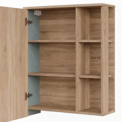 Armoire De Toilette|Vicco Armoire de toilette Sonoma/Bleu 60x75cm