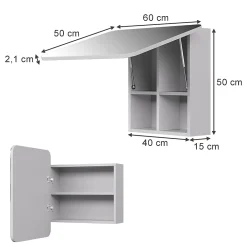 Vicco Armoire de toilette Blanc 60x50cm avec des étagères