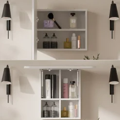Vicco Armoire de toilette Blanc 60x50cm avec des étagères