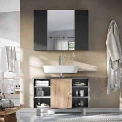 Vicco Armoire de toilette Anthracite 80x59.2cm avec des étagères