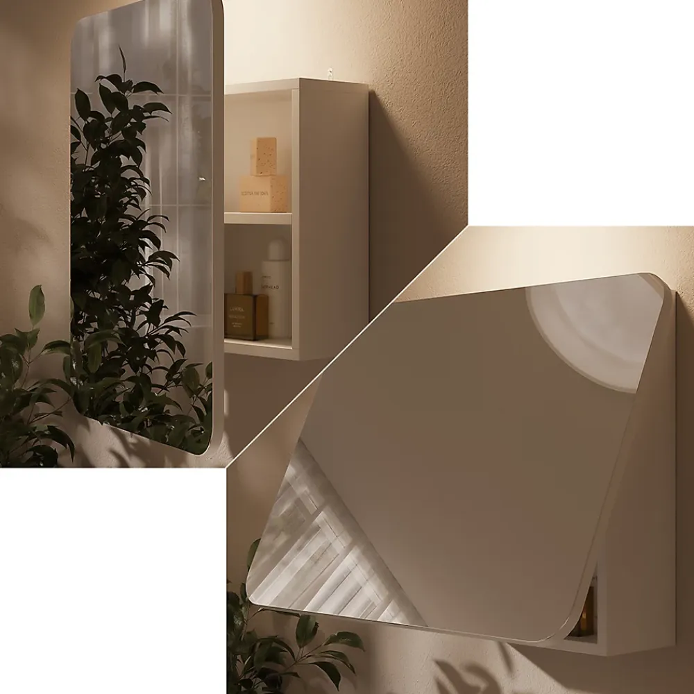 Armoire De Toilette|Vicco Armoire de toilette Blanc 65x50cm avec des étagères