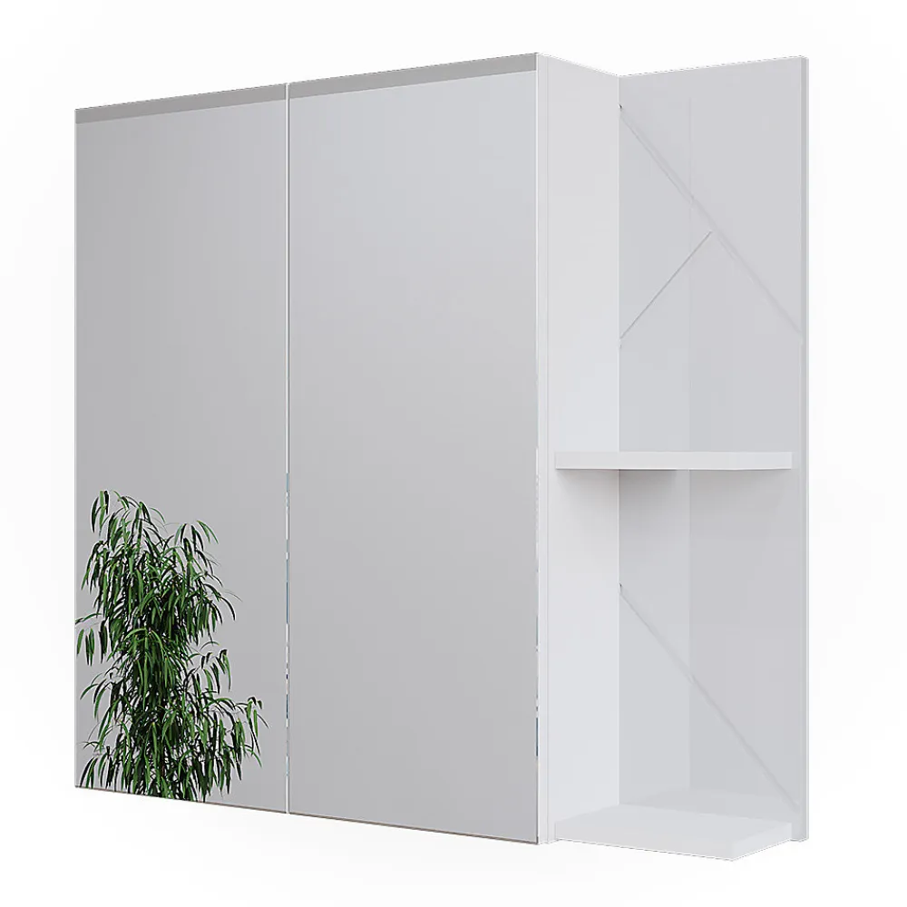Vicco Armoire de toilette Blanc Haute brillance 80x75cm