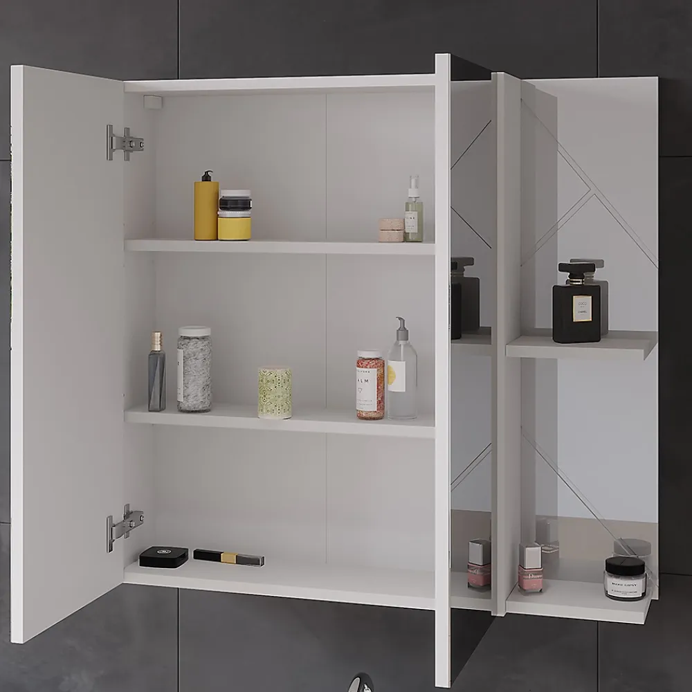 Vicco Armoire de toilette Blanc Haute brillance 80x75cm