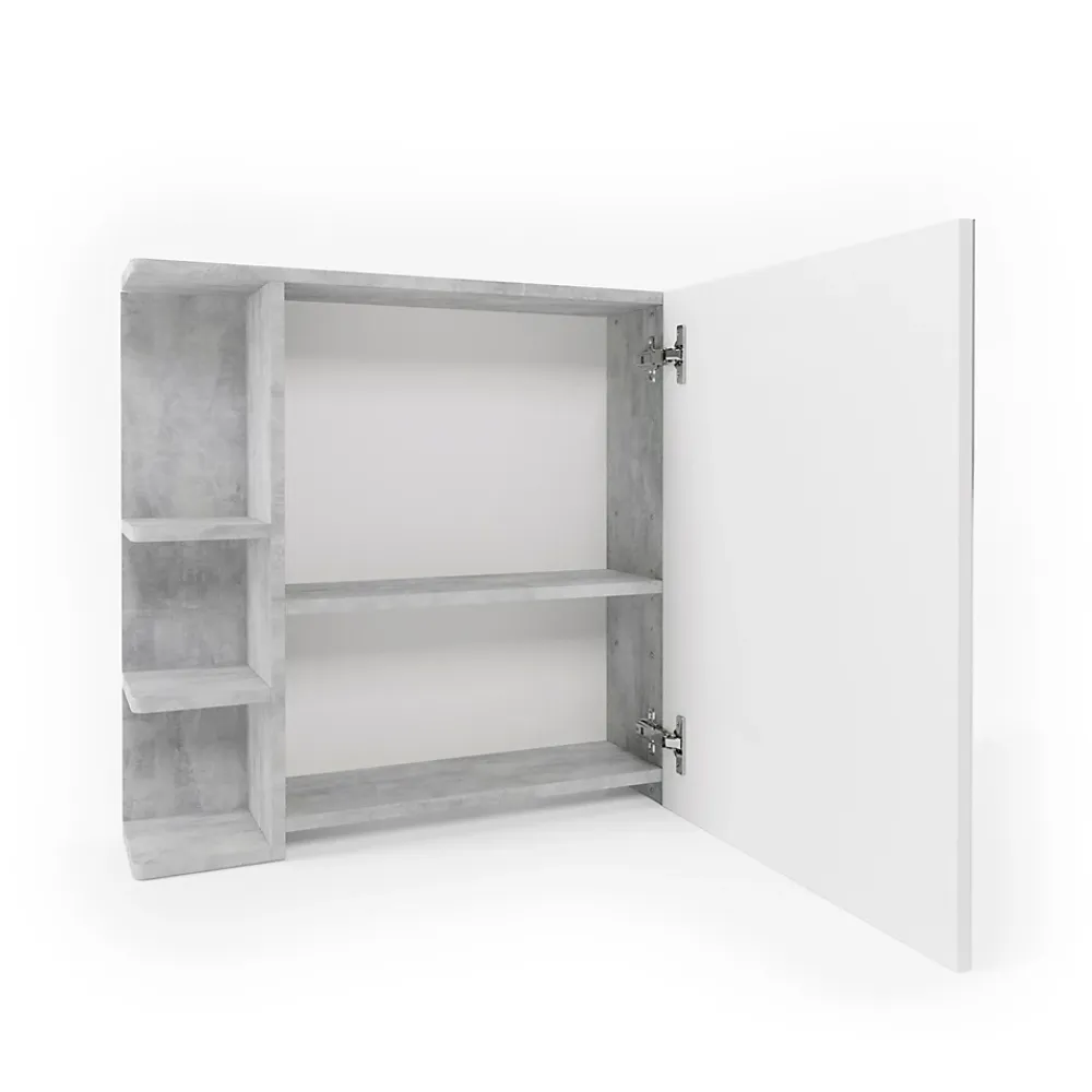 Armoire De Toilette|Vicco Armoire de toilette Béton 79.6x64cm