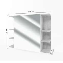 Armoire De Toilette|Vicco Armoire de toilette Béton 79.6x64cm