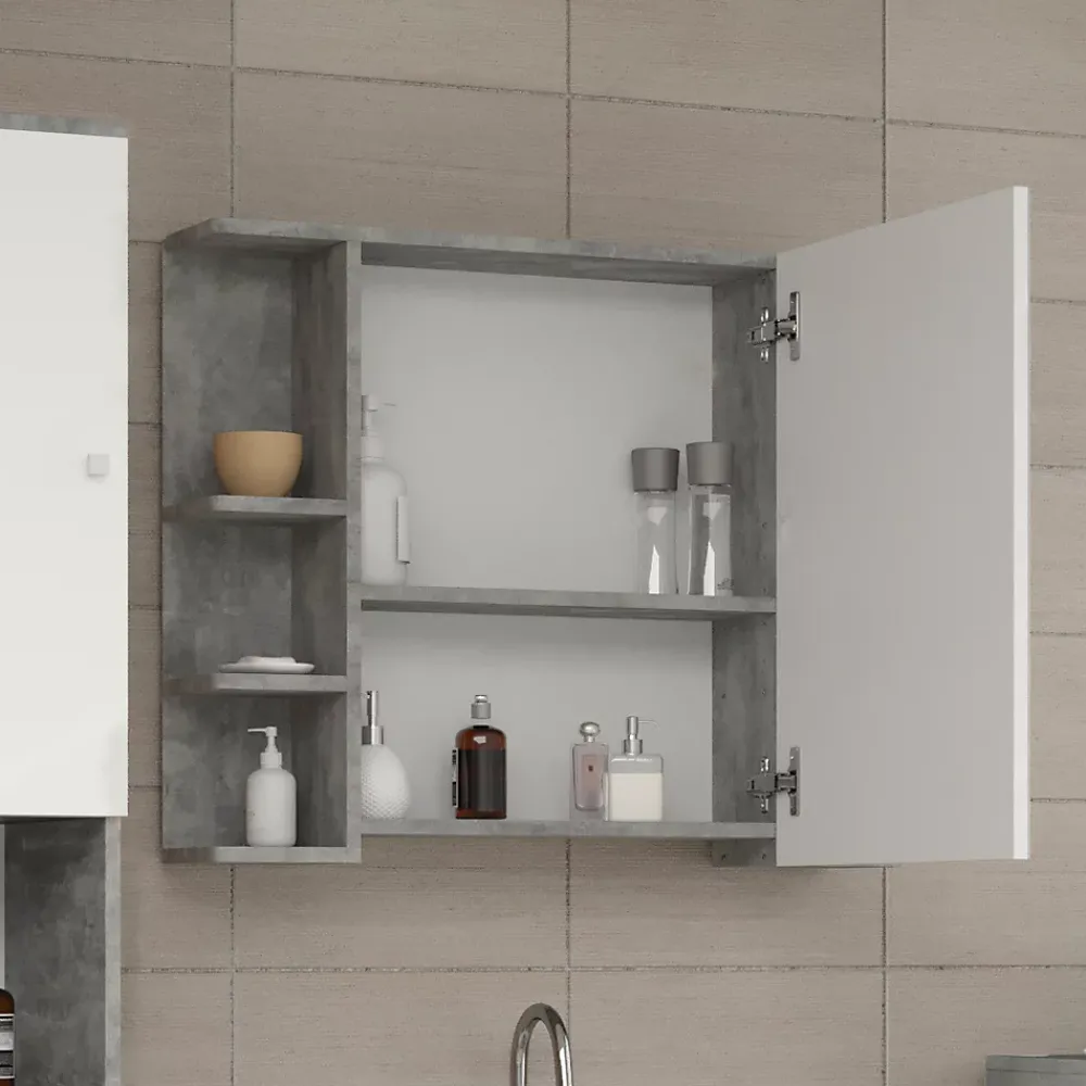 Armoire De Toilette|Vicco Armoire de toilette Béton 79.6x64cm