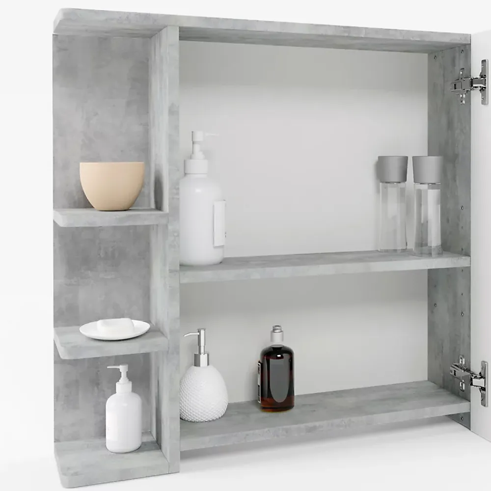 Armoire De Toilette|Vicco Armoire de toilette Béton 79.6x64cm
