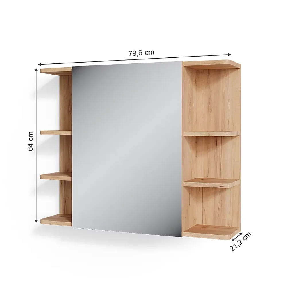 Armoire De Toilette|Vicco Armoire de toilette Chêne 79.6x64cm