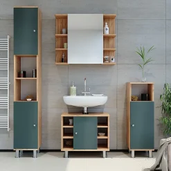 Armoire De Toilette|Vicco Armoire de toilette Chêne 79.6x64cm