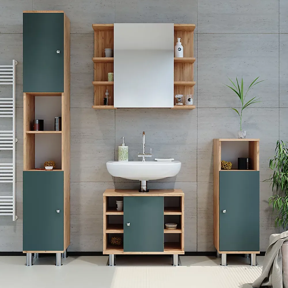 Armoire De Toilette|Vicco Armoire de toilette Chêne 79.6x64cm