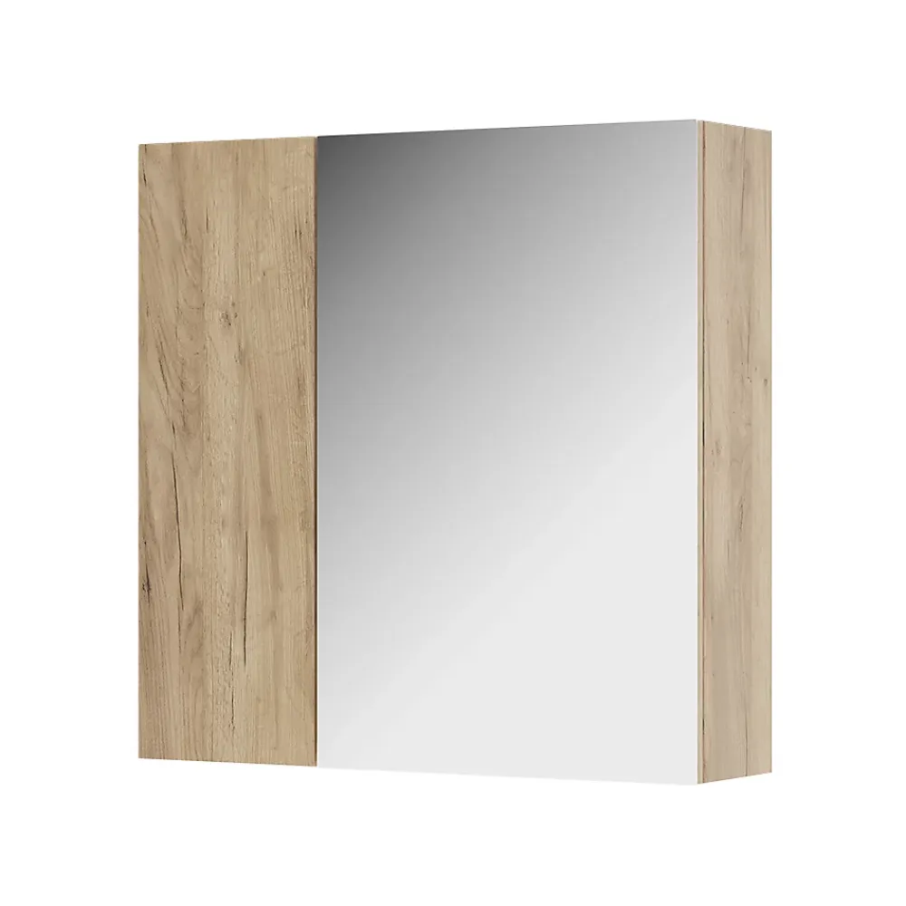 Vicco Armoire de toilette Chêne de force doré 60x59.2cm Avec étagères et 1 porte miroir