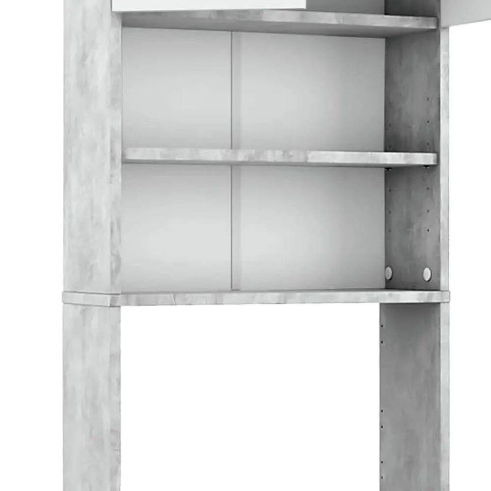 Vicco Armoire de toilette Béton/blanc 64x190cm avec 2 portes
