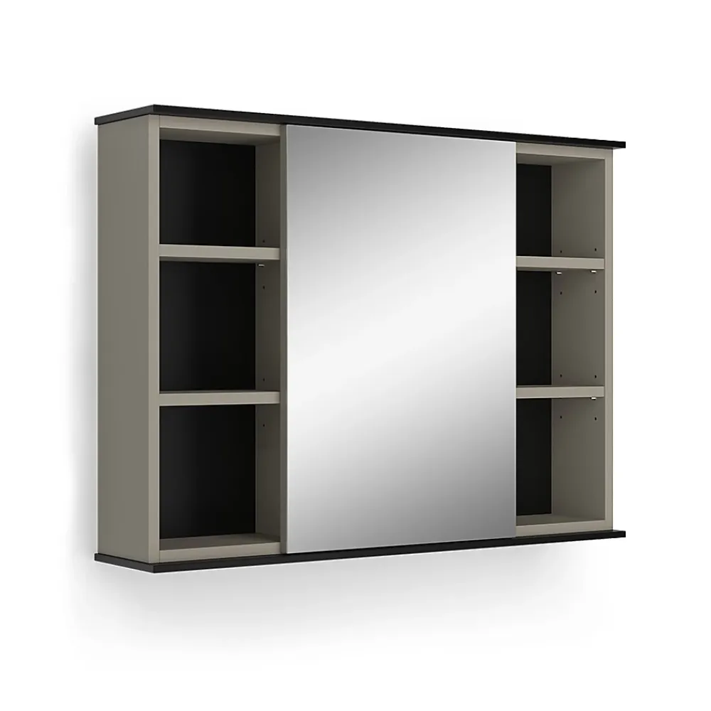Armoire De Toilette|Vicco Armoire de toilette Grège 80x60cm avec miroir