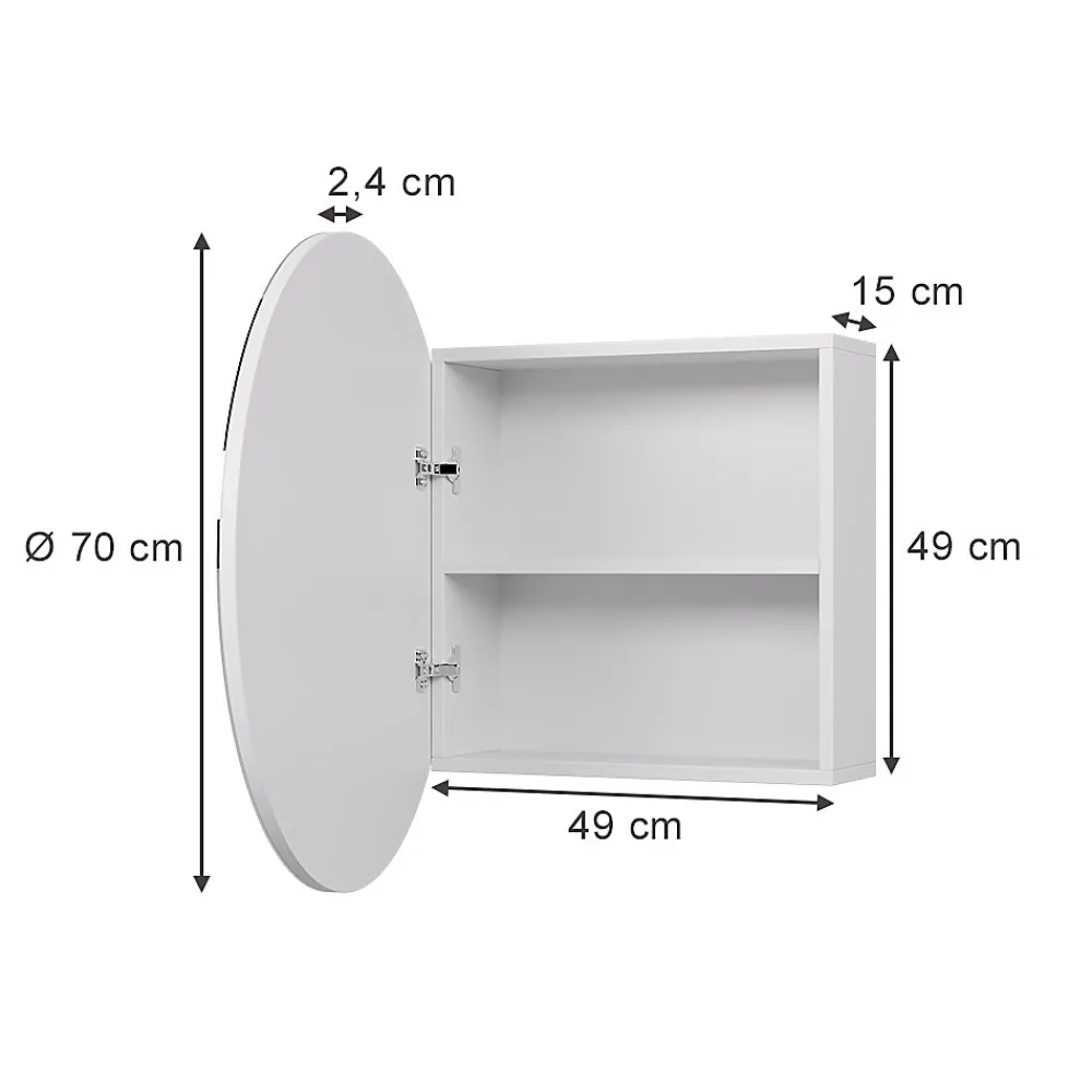 Armoire De Toilette|Vicco Armoire de toilette Blanc 70x70cm avec 2 compartiments